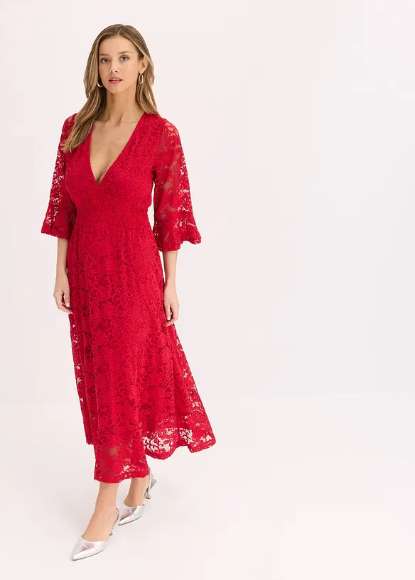 Robe en dentelle à volants, bonprix