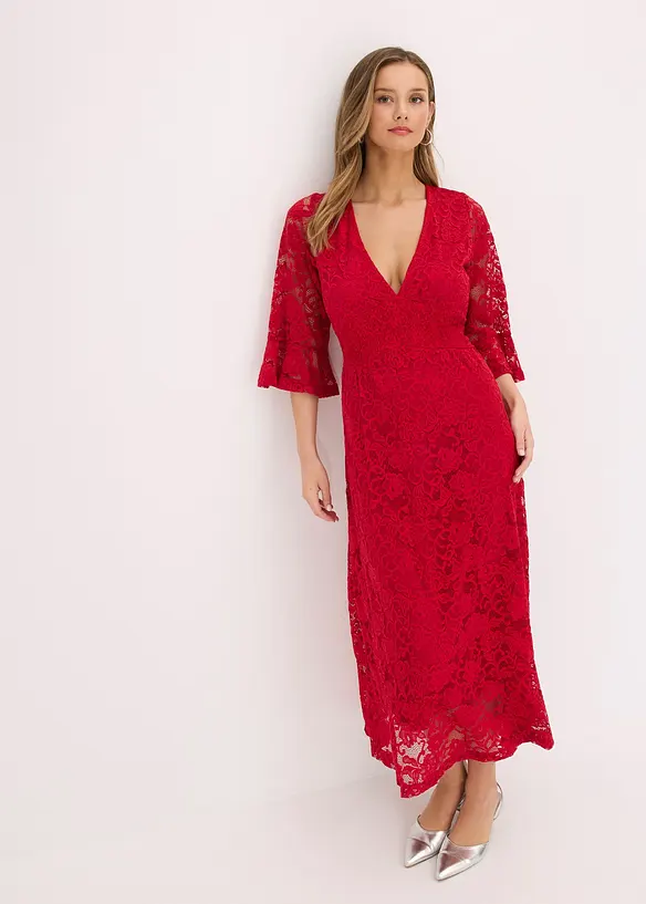 Robe en dentelle à volants, bonprix