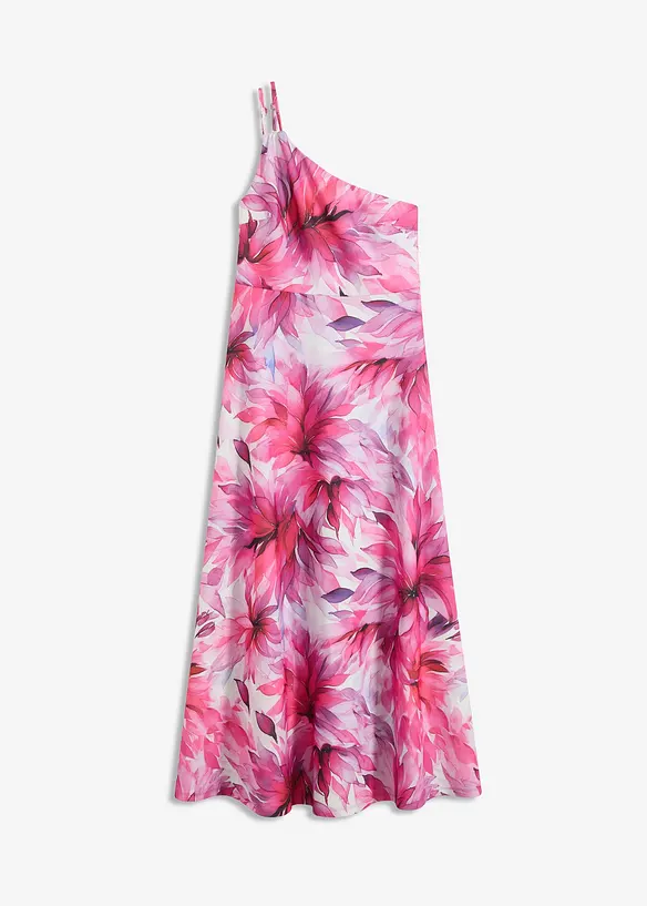 Robe une épaule en crêpe texturé, bonprix