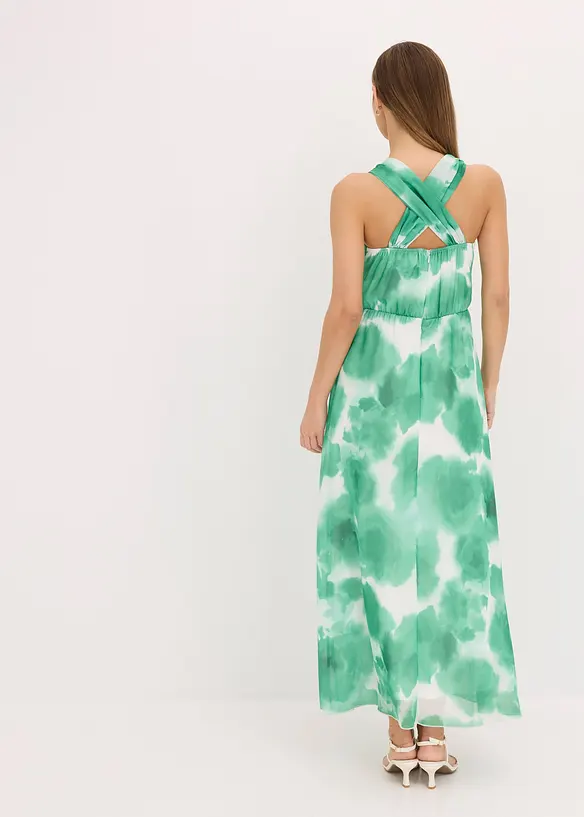 Robe longue en crêpe à bretelles ornées d’un anneau, bonprix