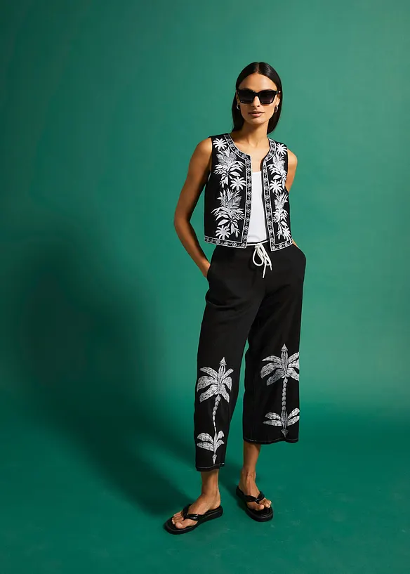 Gilet sans manches brod&eacute;, bonprix