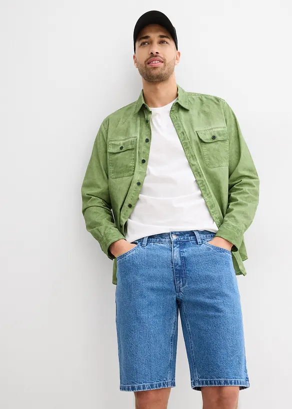 Bermuda en jean extensible, loose, bonprix