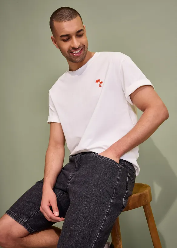 Bermuda en jean extensible, loose, bonprix