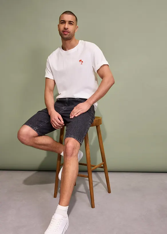 Bermuda en jean extensible, loose, bonprix