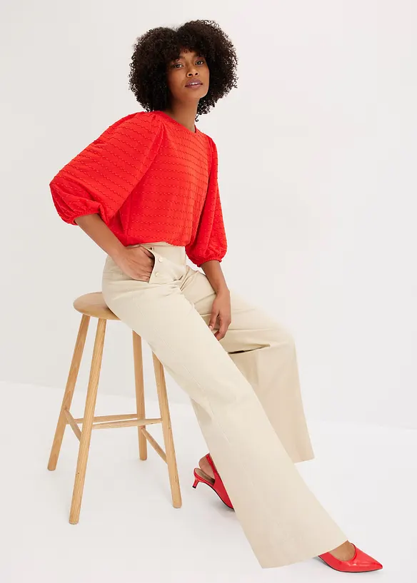 Pantalon twill à boutons décoratifs, bonprix