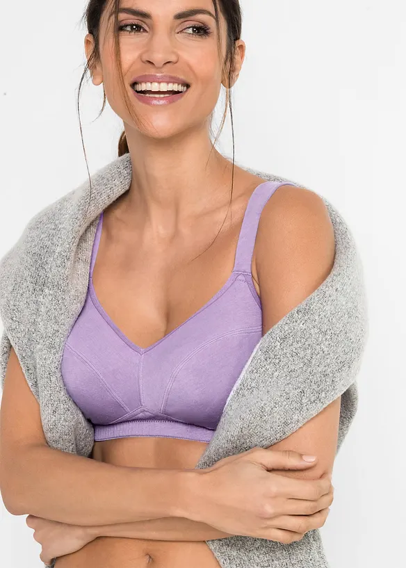 Lot de 2 soutiens-gorge coton sans armatures, bonprix