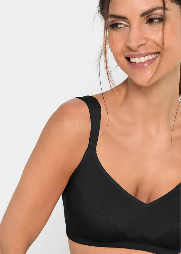 Lot de 2 soutiens-gorge coton sans armatures, bonprix