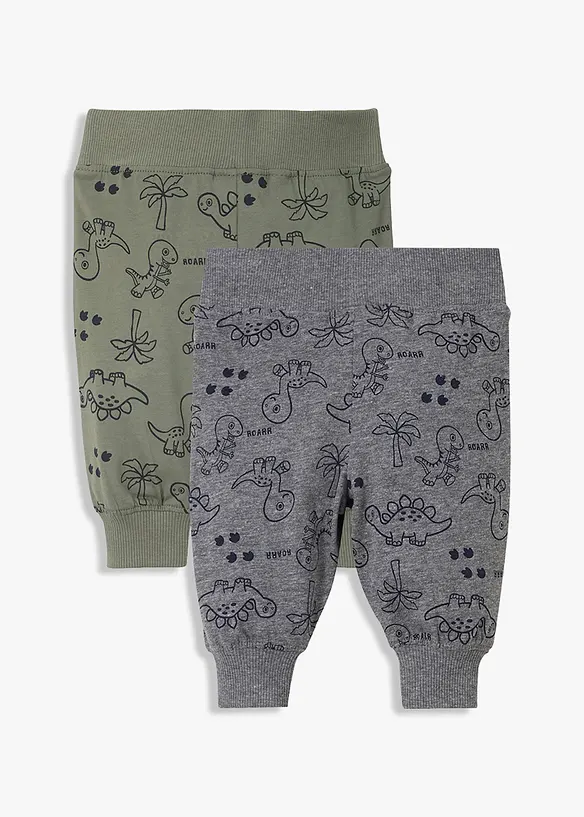 Lot de 2 pantalons b&eacute;b&eacute; en coton, bonprix