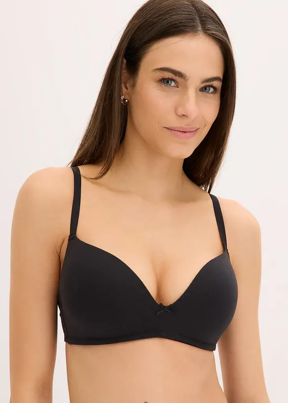 Lot de 2 soutiens-gorge push-up coton sans armatures, bonprix