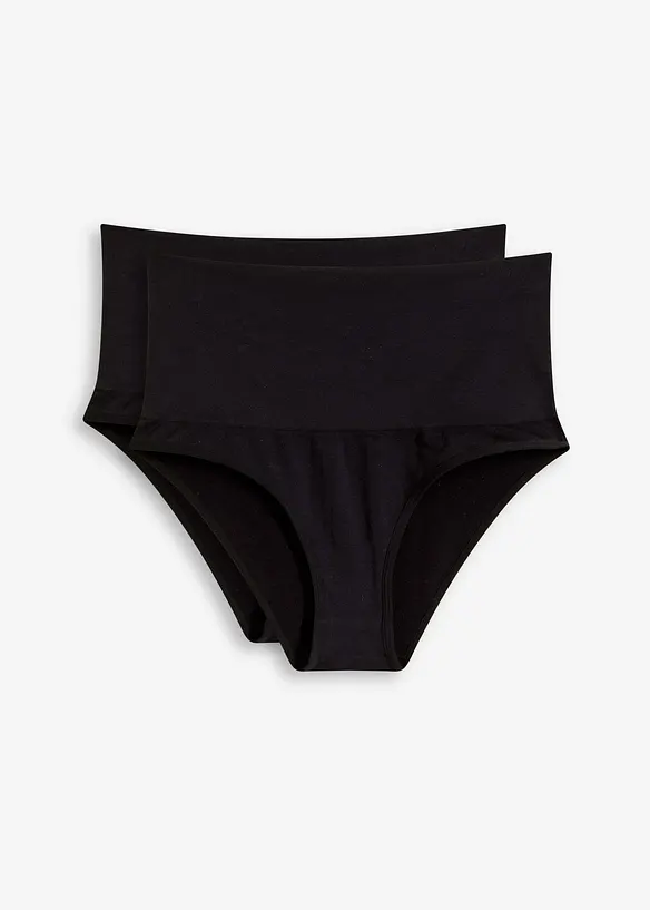 Lot de 2 slips sculptants sans coutures, maintien modéré, bonprix