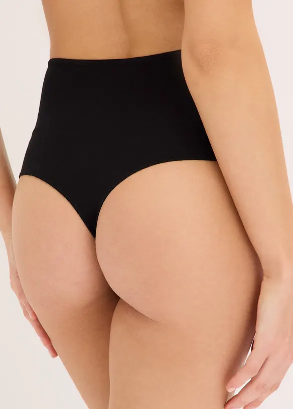 Lot de 4 strings taille haute coton, bonprix