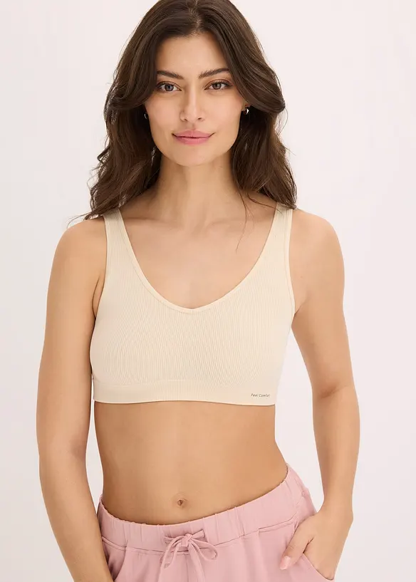 Brassière côtelée sans couture Feel Comfort, bonprix