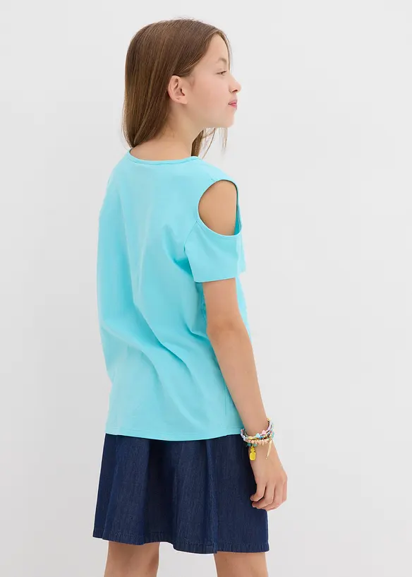 T-shirt à découpes 100% coton, bonprix