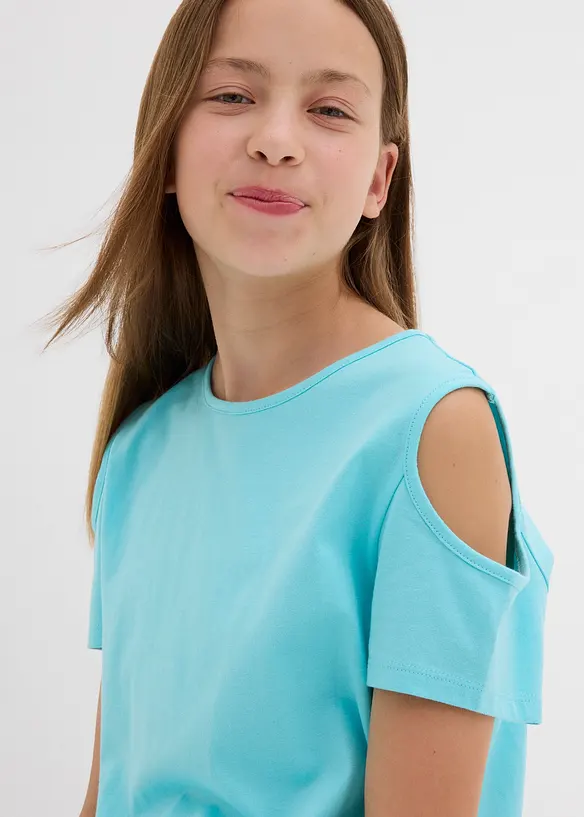 T-shirt à découpes 100% coton, bonprix