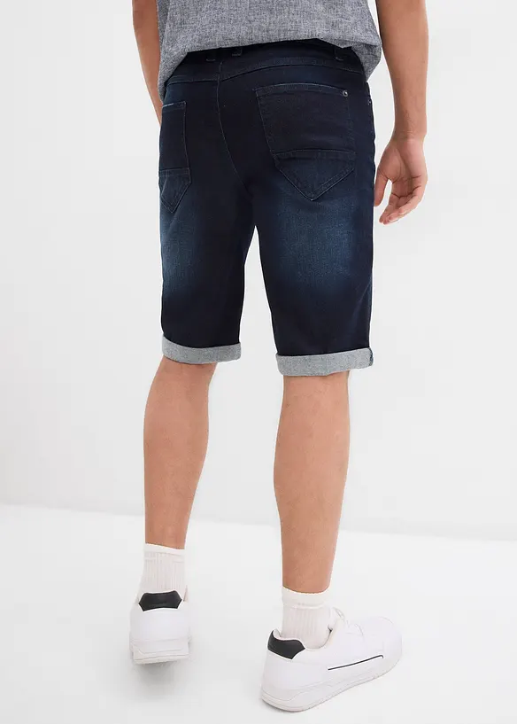 Bermuda en jean extensible, base retroussée, regular, bonprix
