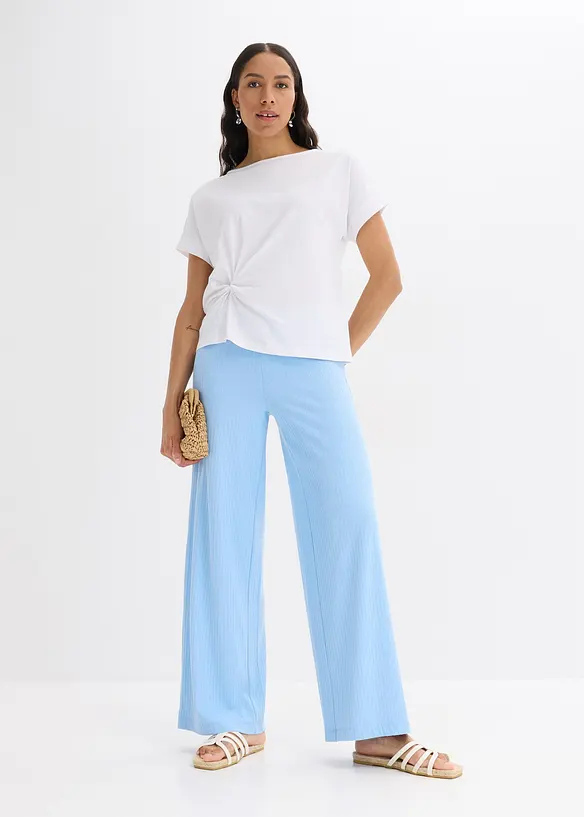 Pantalon palazzo à taille élastiquée, bonprix