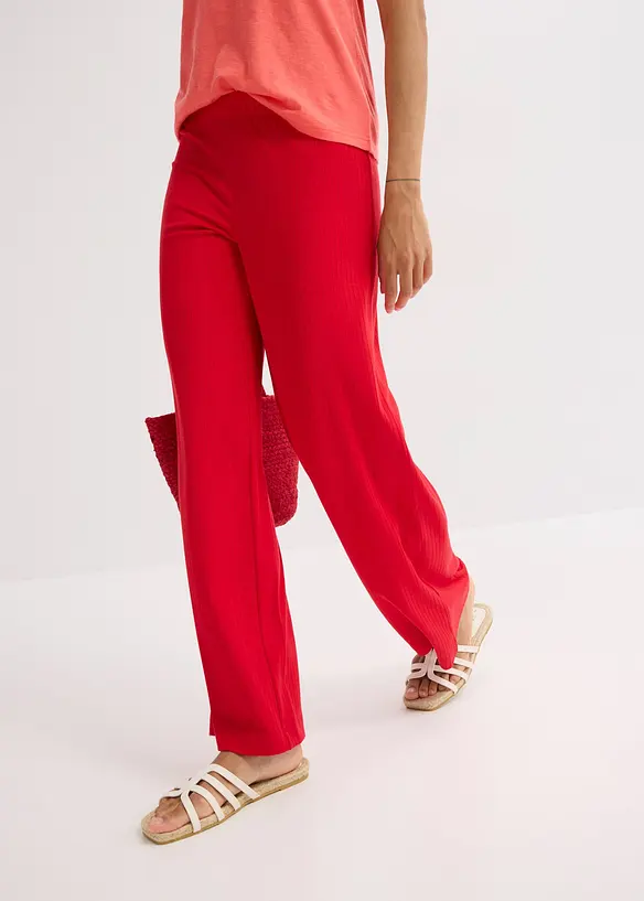 Pantalon palazzo &agrave; taille &eacute;lastiqu&eacute;e, bonprix