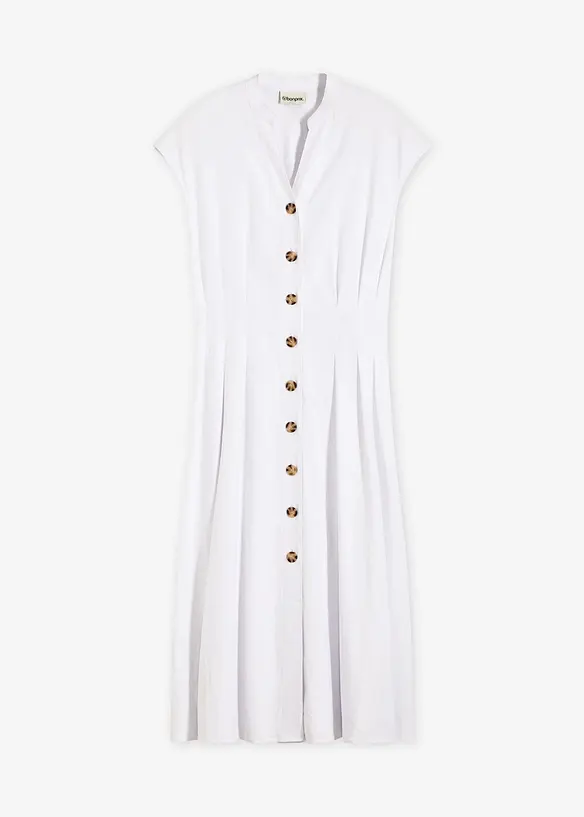 Robe midi légère en lin mélangé, bonprix