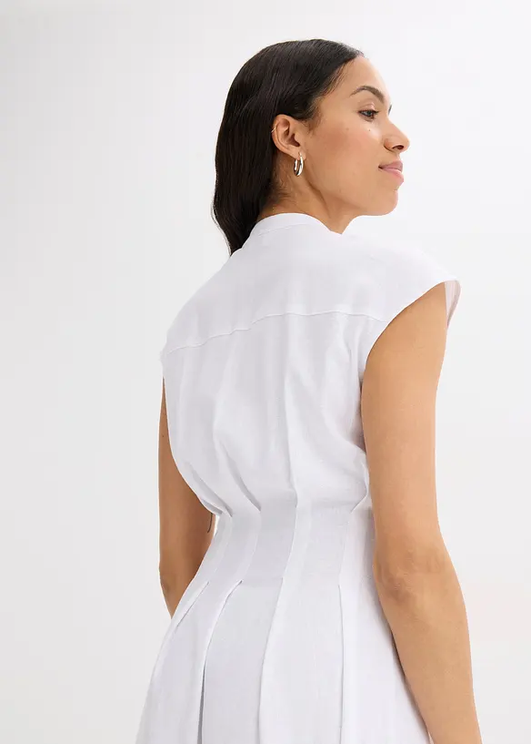 Robe midi légère en lin mélangé, bonprix