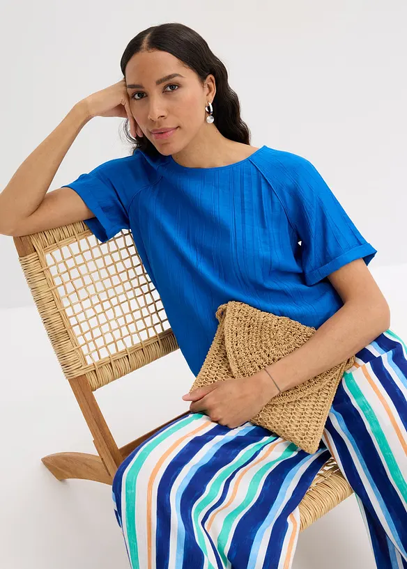 Blouse manches courtes en viscose mélangée, bonprix