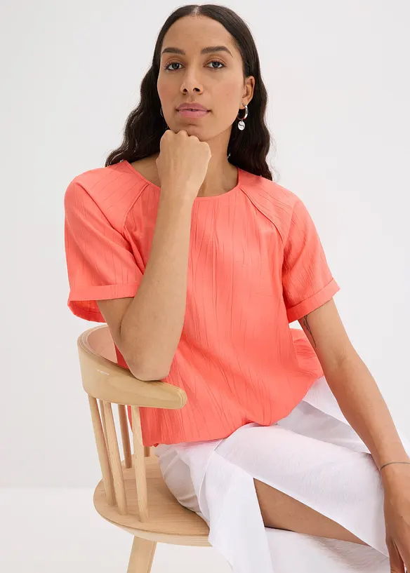 Blouse manches courtes en viscose mélangée, bonprix