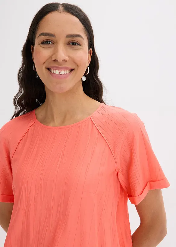 Blouse manches courtes en viscose mélangée, bonprix