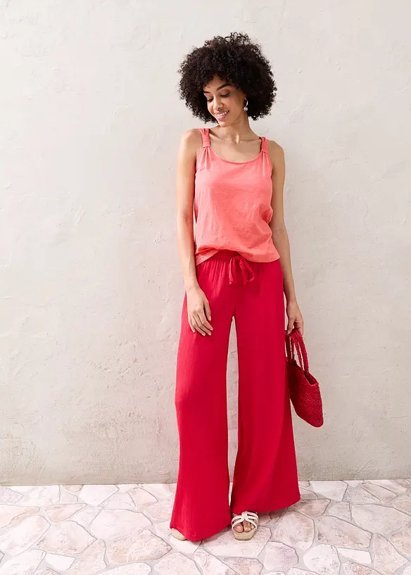 Pantalon large en viscose fine, bonprix