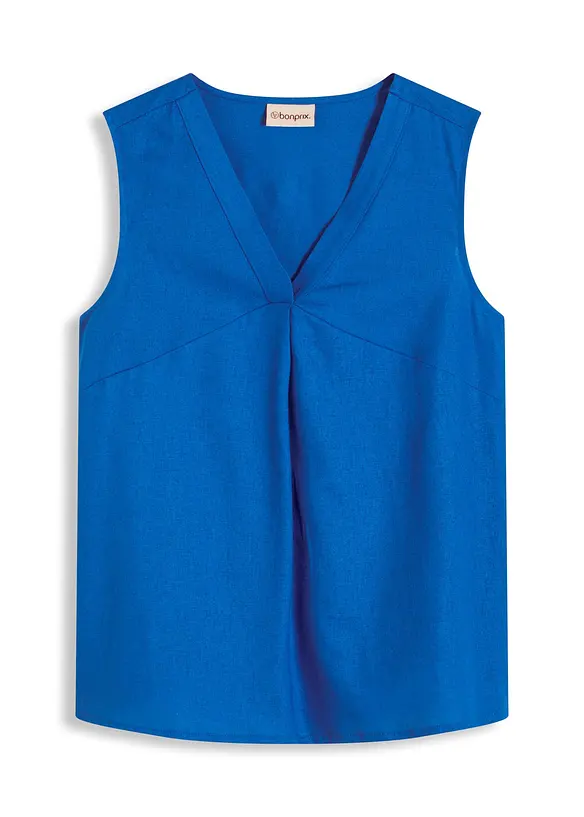 Blouse sans manches en lin mélangé, bonprix