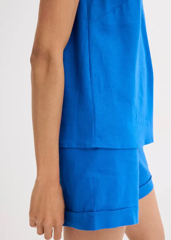 Blouse sans manches en lin mélangé, bonprix