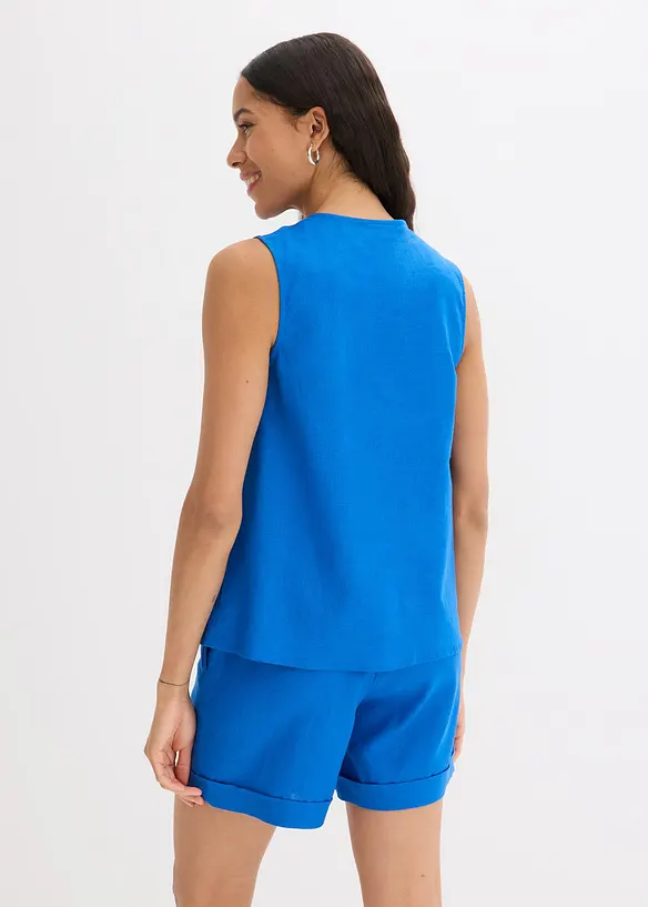 Blouse sans manches en lin mélangé, bonprix