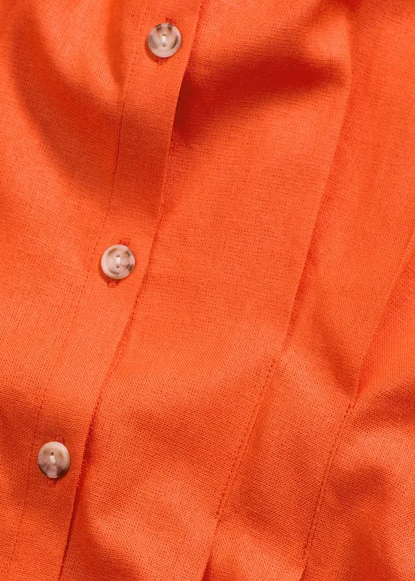 Chemisier léger à manches courtes en lin mélangé, bonprix