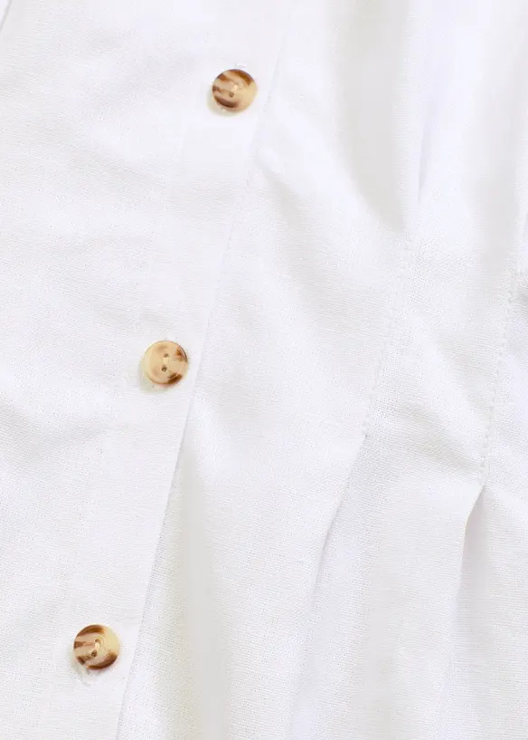 Chemisier léger à manches courtes en lin mélangé, bonprix