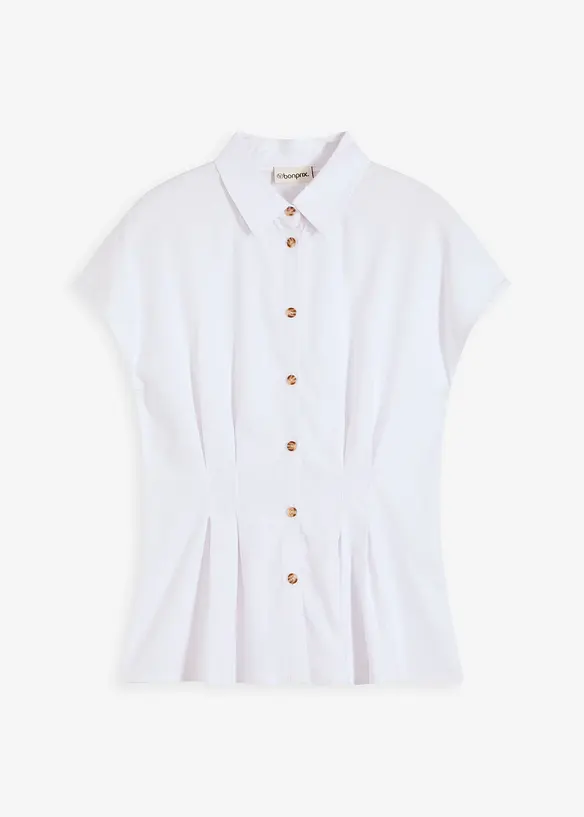 Chemisier léger à manches courtes en lin mélangé, bonprix