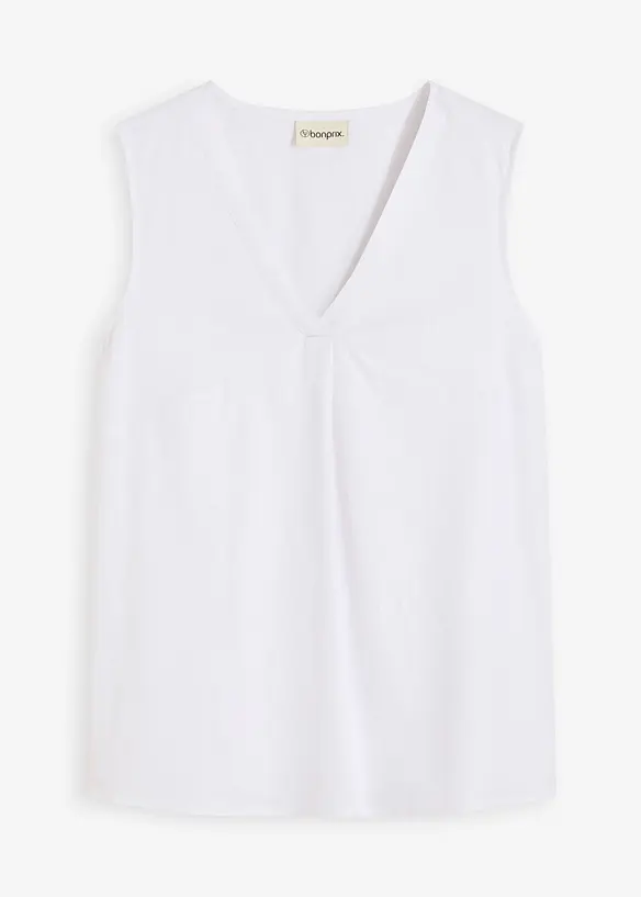 Blouse sans manches en lin m&eacute;lang&eacute;, bonprix