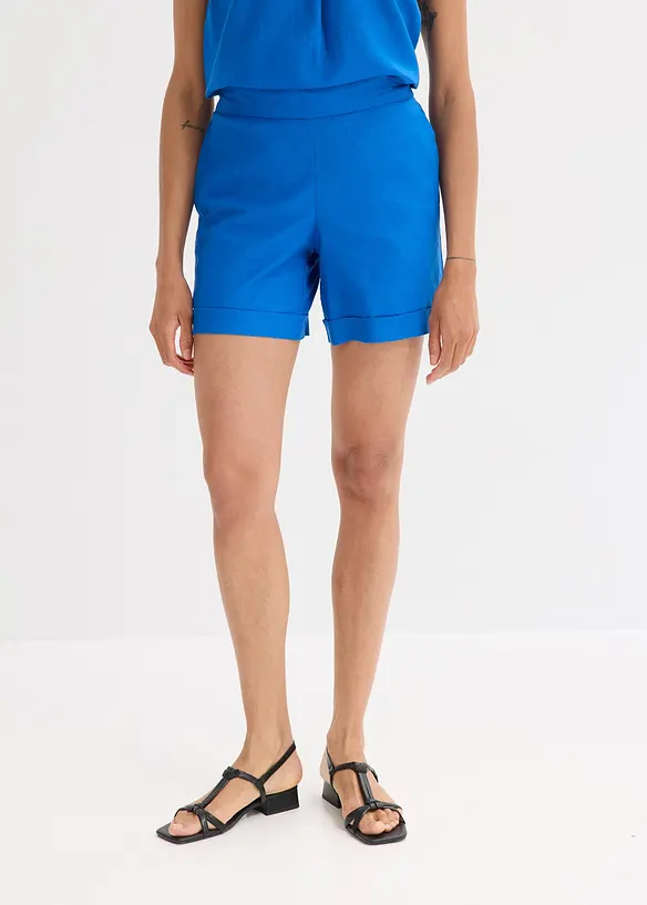 Short en lin mélangé, taille élastiquée, bonprix