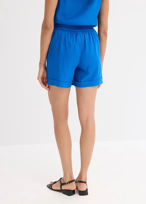 Short en lin mélangé, taille élastiquée, bonprix
