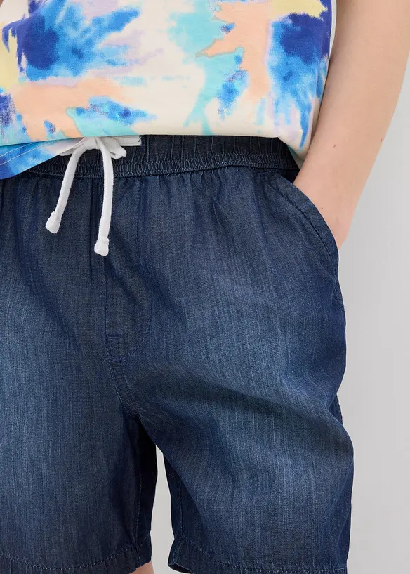 Short en jean 100% coton, taille élastiquée, regular, bonprix