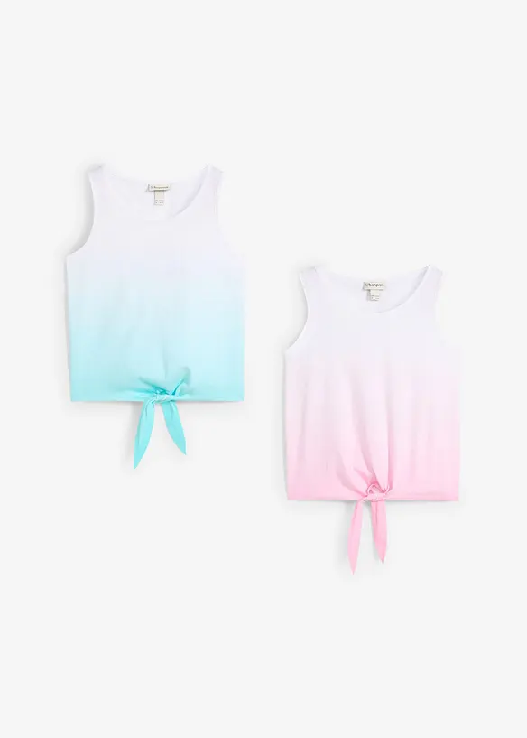 Lot de 2 tops 100% coton, bonprix