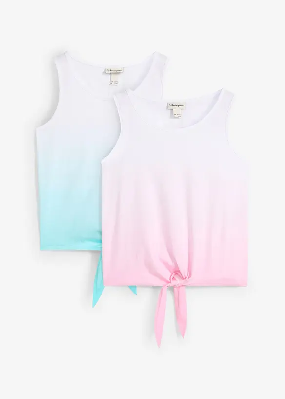 Lot de 2 tops 100% coton, bonprix