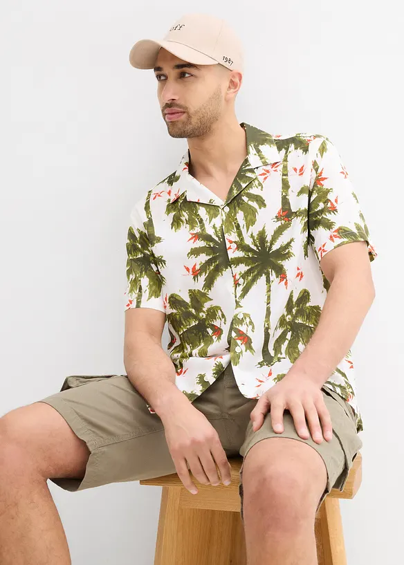 Chemise manches courtes en viscose, loose, bonprix