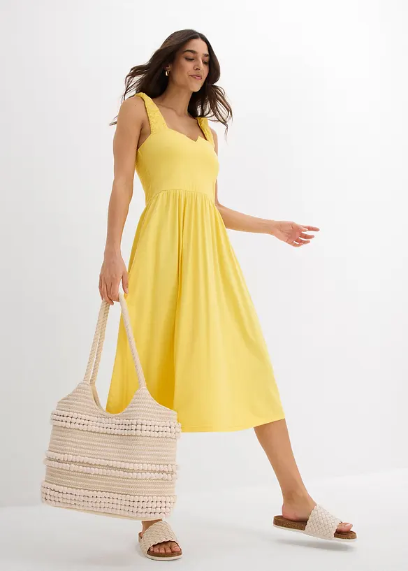 Robe légèrement évasée en jersey coton et viscose, bonprix