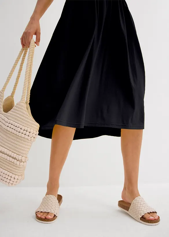 Robe l&eacute;g&egrave;rement &eacute;vas&eacute;e en jersey coton et viscose, bonprix