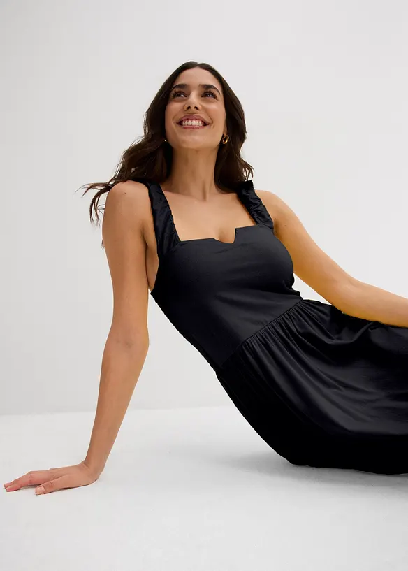 Robe l&eacute;g&egrave;rement &eacute;vas&eacute;e en jersey coton et viscose, bonprix