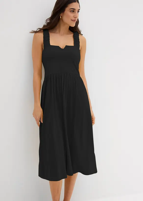Robe l&eacute;g&egrave;rement &eacute;vas&eacute;e en jersey coton et viscose, bonprix