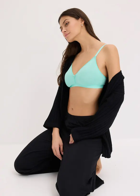 Lot de 3 soutiens-gorge coton sans armatures, bonprix