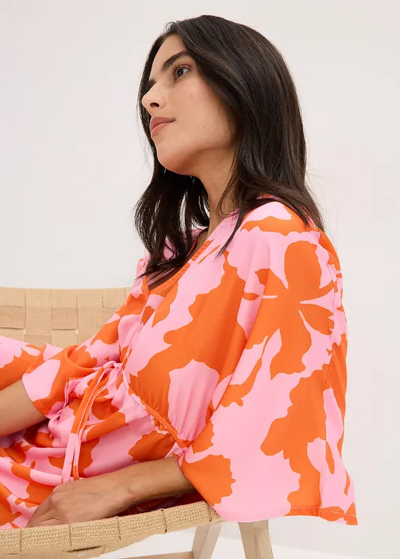 Robe longue en satin fluide, bonprix