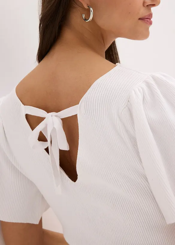 Pull côtelé en viscose mélangée, bonprix