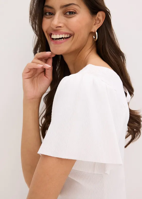 Pull côtelé en viscose mélangée, bonprix