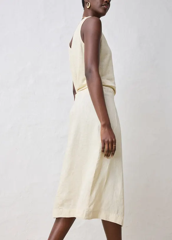 Jupe portefeuille 100 % lin, bonprix