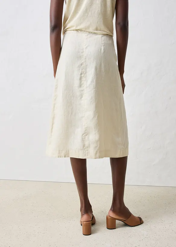 Jupe portefeuille 100 % lin, bonprix